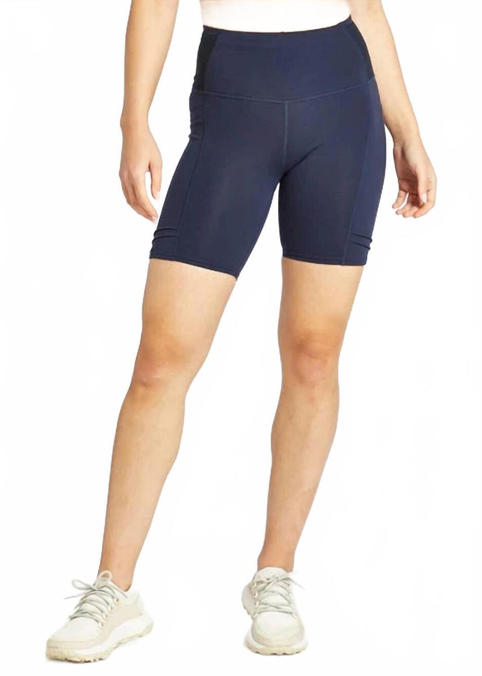 NEW OISELLE women's mid length pocket jogger shorts in ink blue